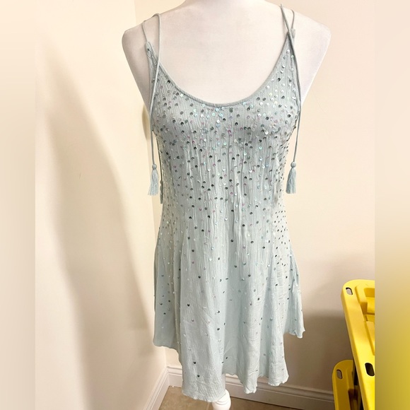 Sparkling Intimately Free People sequin slip dress with tassels! - Picture 6 of 17